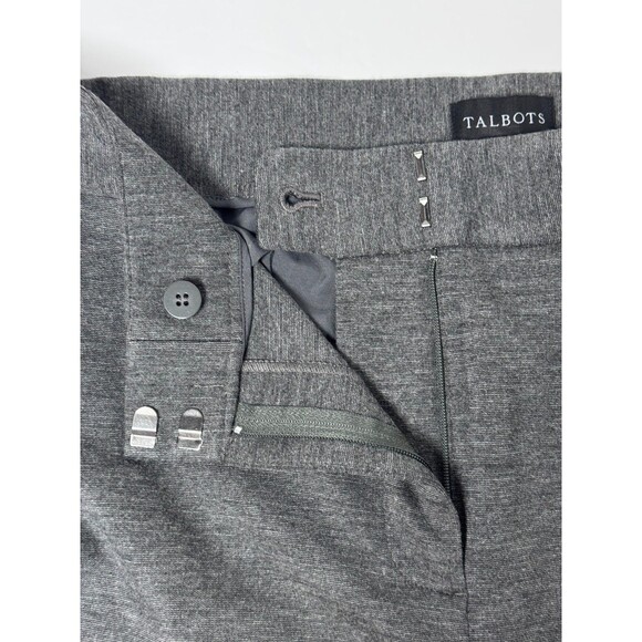 Talbots Refined Ponte Straight Leg Pants Womens Medium Gray Stretch Knit Ankle - Picture 8 of 13